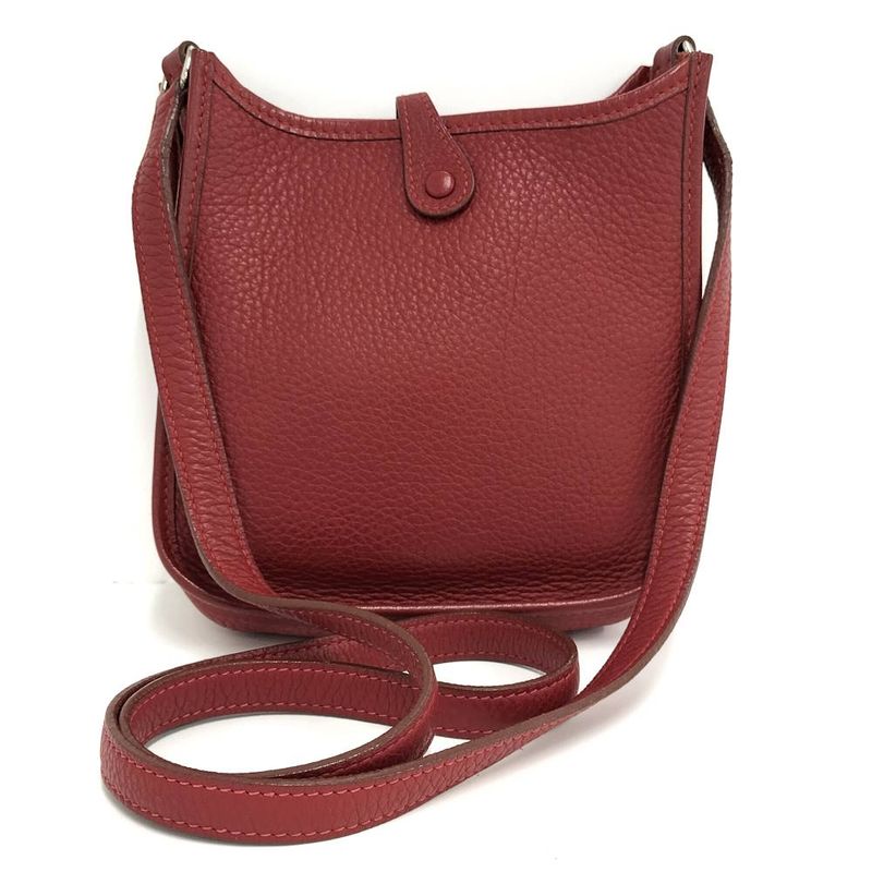 Hermes Shoulder Bag Evelyne TPM Red Leather