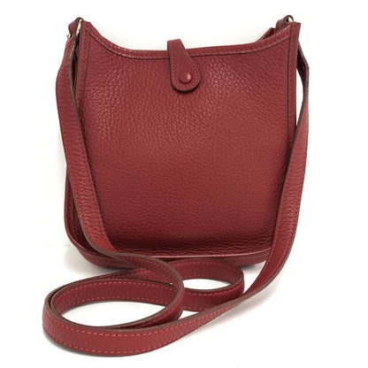 Hermes Shoulder Bag Evelyne TPM Red Leather