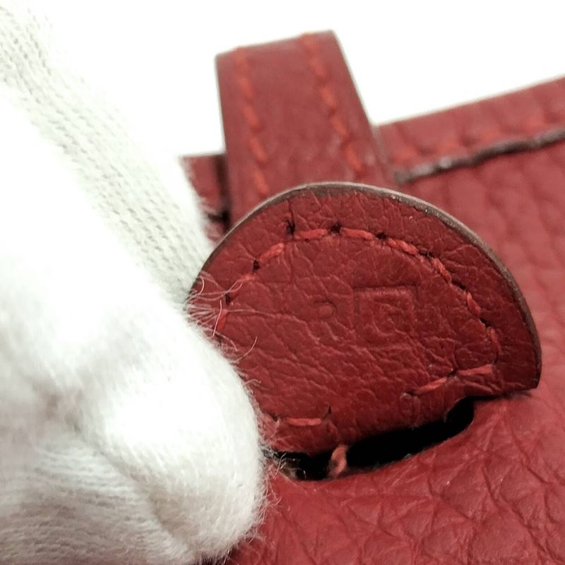 Hermes Shoulder Bag Evelyne TPM Red Leather