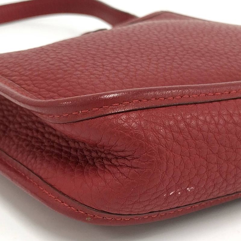 Hermes Shoulder Bag Evelyne TPM Red Leather