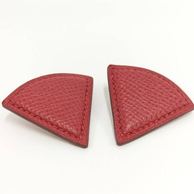 Hermes Earrings Triangle Leather Gold