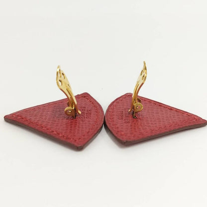 Hermes Earrings Triangle Leather Gold