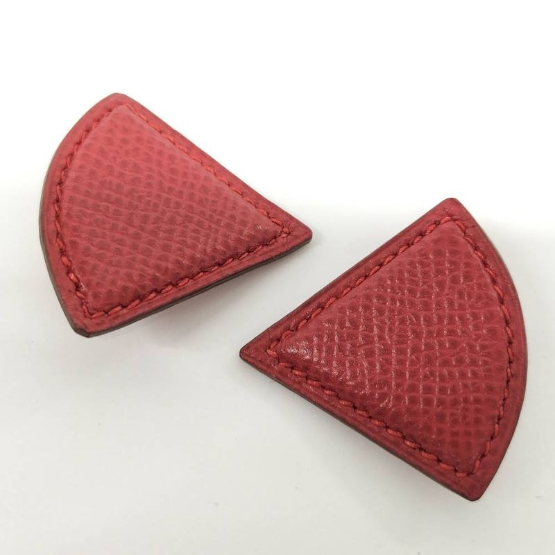 Hermes Earrings Triangle Leather Gold