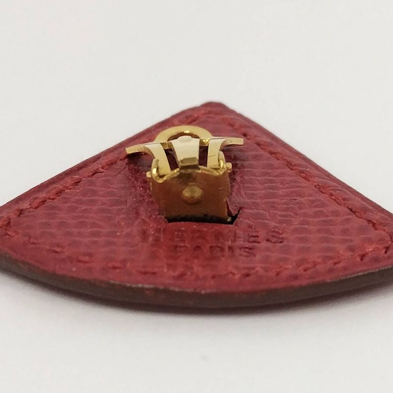 Hermes Earrings Triangle Leather Gold