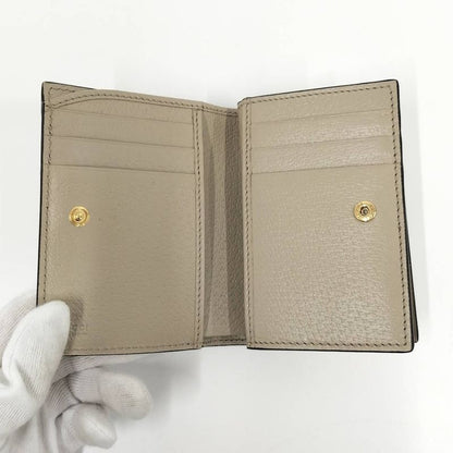 Gucci Bifold Wallet Ophidia GG Compact Supreme Leather Beige Brown