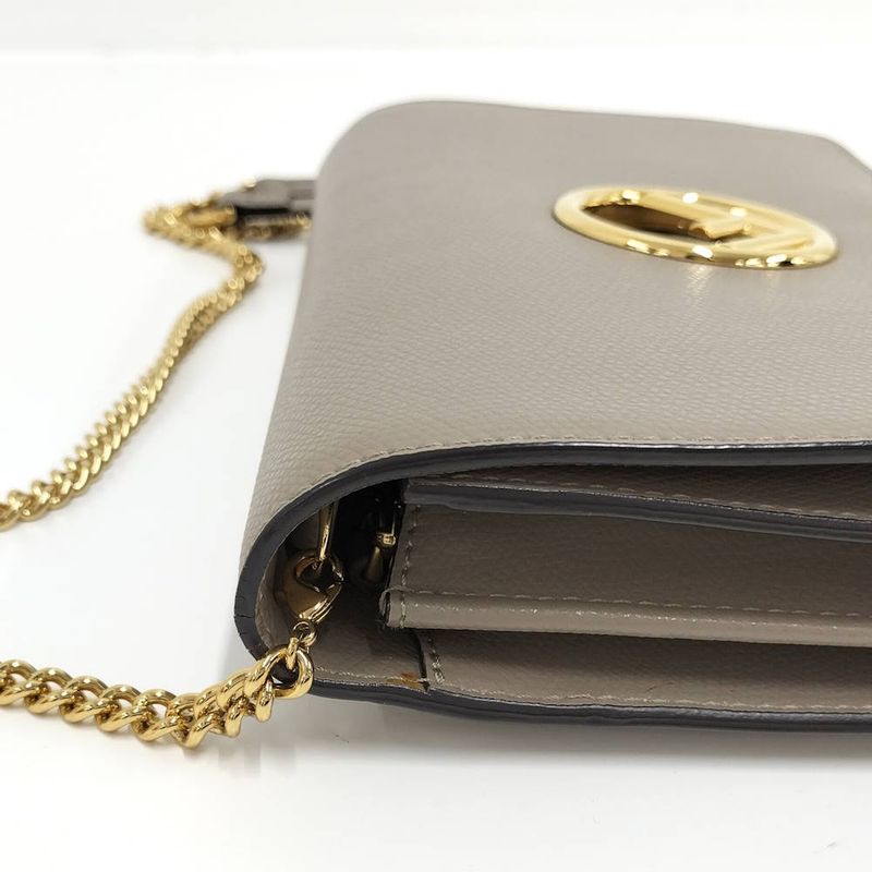Fendi Chain Wallet F's Leather Grey