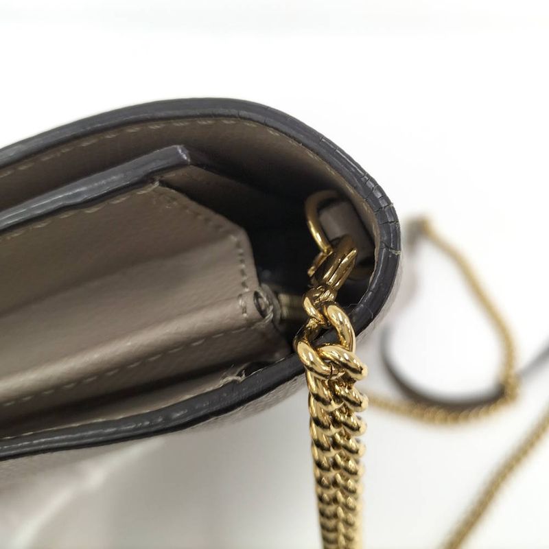 Fendi Chain Wallet F's Leather Grey
