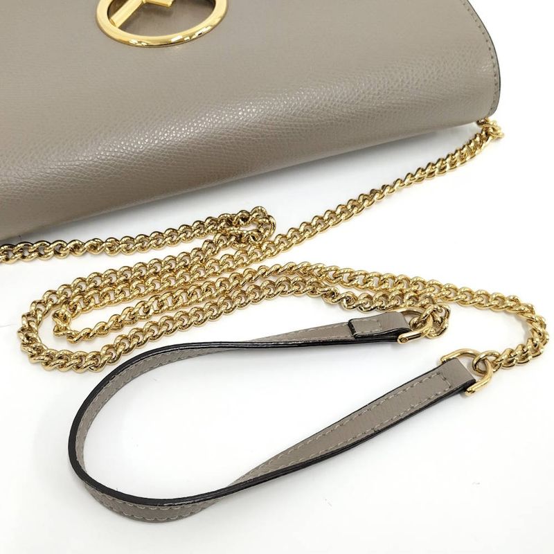 Fendi Chain Wallet F's Leather Grey