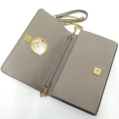 Fendi Chain Wallet F's Leather Grey