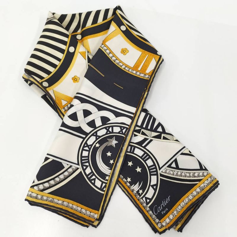 Cartier Scarf Watch Silk Scarf Black White