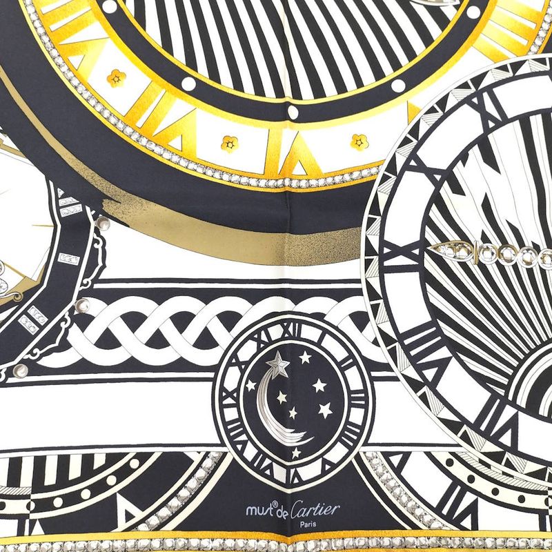 Cartier Scarf Watch Silk Scarf Black White