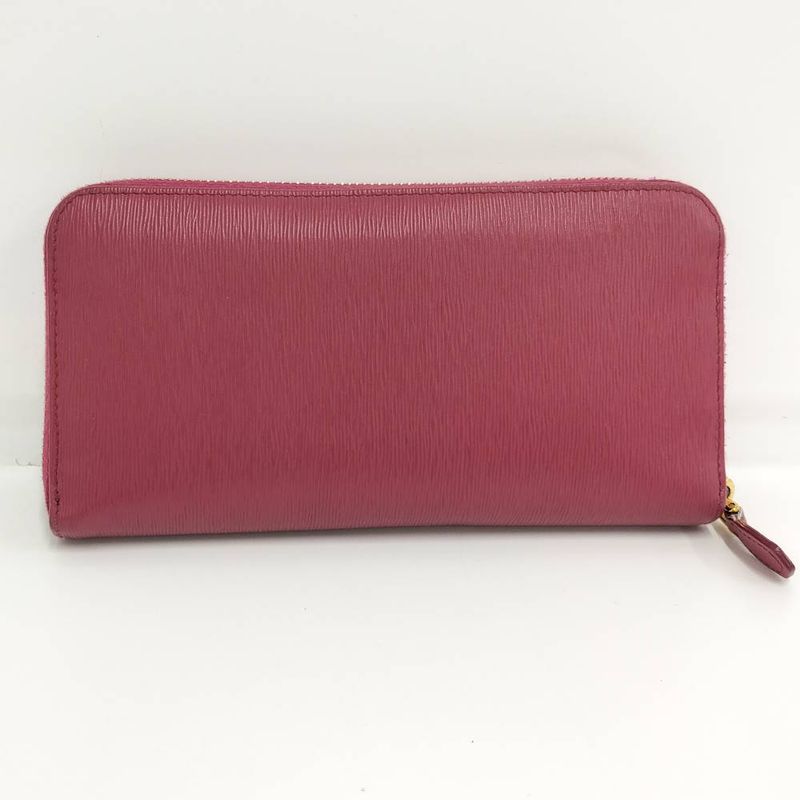 Prada Vitterom Blue Zip Around Wallet Pink