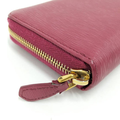 Prada Vitterom Blue Zip Around Wallet Pink