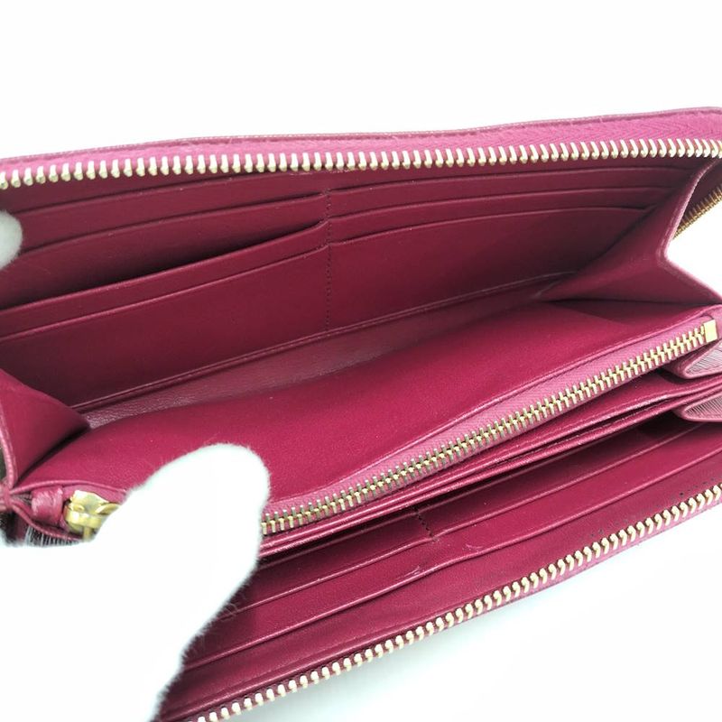 Prada Vitterom Blue Zip Around Wallet Pink