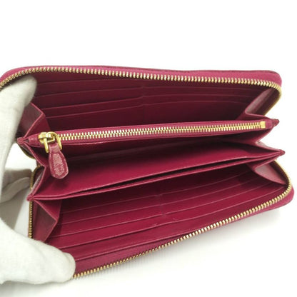 Prada Vitterom Blue Zip Around Wallet Pink