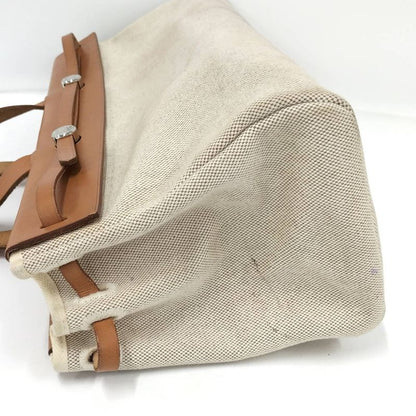 Hermes Herbag Cabas GM Leather Canvas Natural Handbag