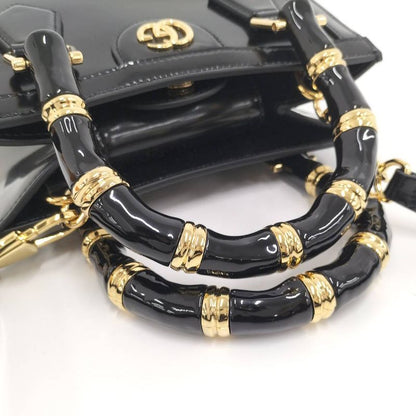 Gucci Diana Small Tote 2-Way Shoulder Bag Leather Black