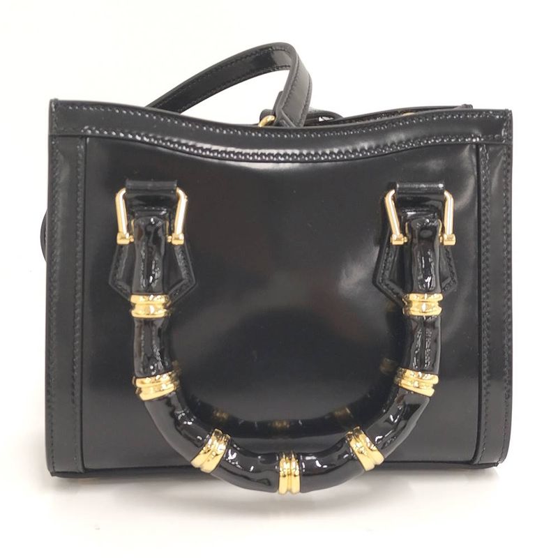 Gucci Diana Small Tote 2-Way Shoulder Bag Leather Black
