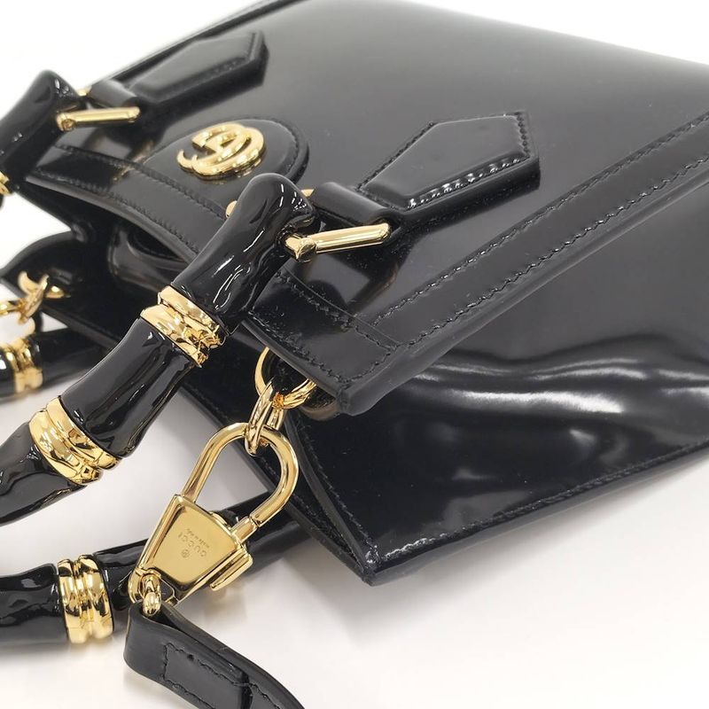 Gucci Diana Small Tote 2-Way Shoulder Bag Leather Black