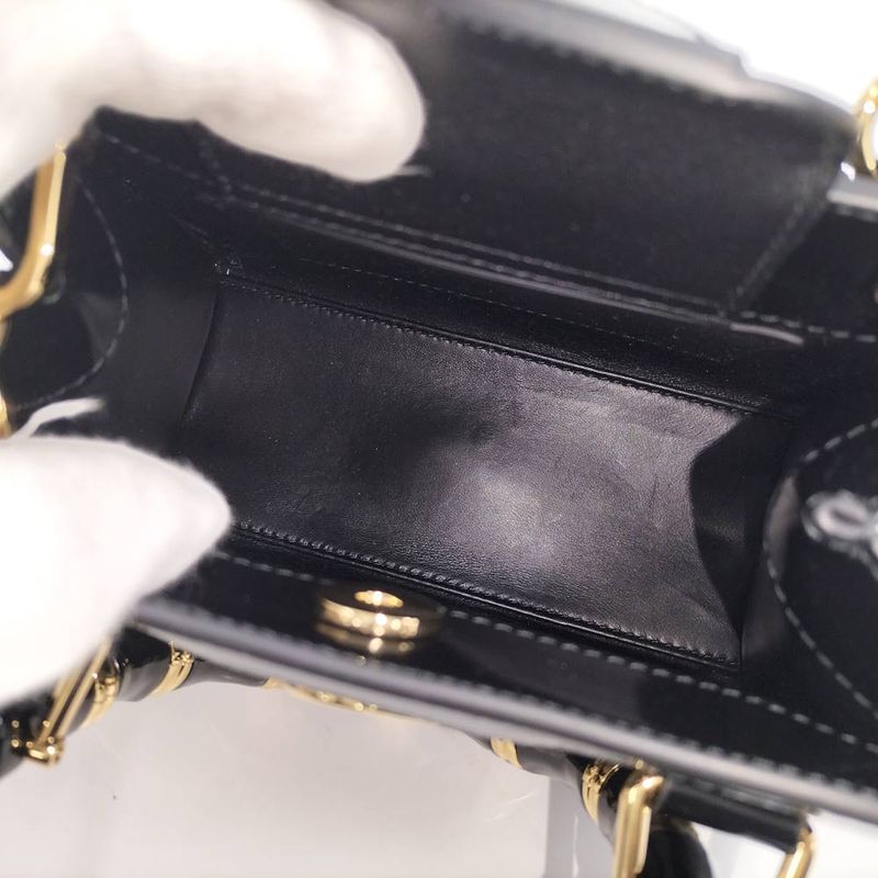 Gucci Diana Small Tote 2-Way Shoulder Bag Leather Black