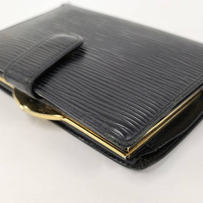 Louis Vuitton Portefeuille Viennois Clasp Bifold Wallet Epi Noir Black