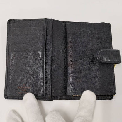 Louis Vuitton Portefeuille Viennois Clasp Bifold Wallet Epi Noir Black