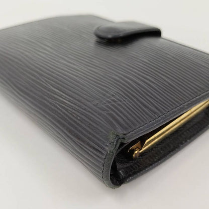 Louis Vuitton Portefeuille Viennois Clasp Bifold Wallet Epi Noir Black