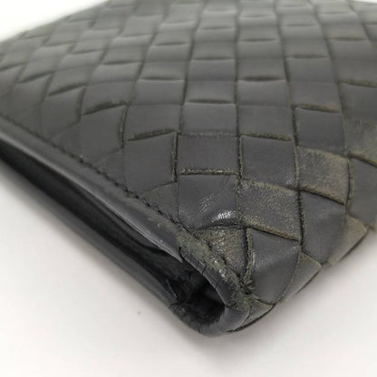 Bottega Veneta Bifold Wallet Intrecciato Leather Gray