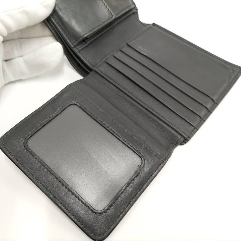 Bottega Veneta Bifold Wallet Intrecciato Leather Gray