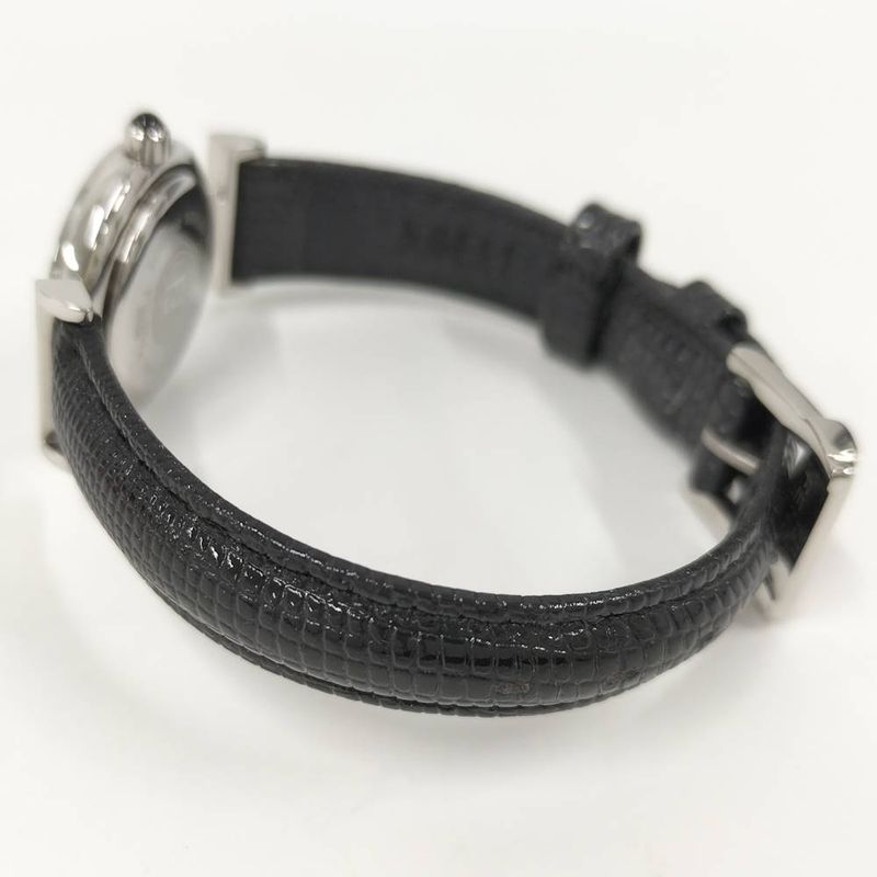 Fendi Watch Quartz Black Leather White Shell Dial