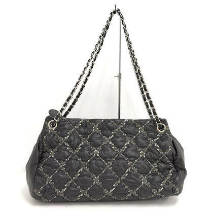 Chanel Chain Shoulder Bag Paris Bizan Quilted Nylon Black