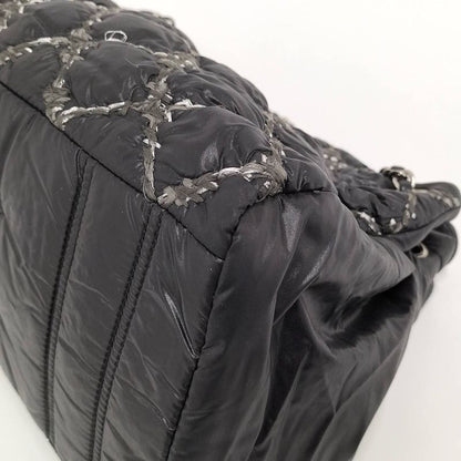Chanel Chain Shoulder Bag Paris Bizan Quilted Nylon Black