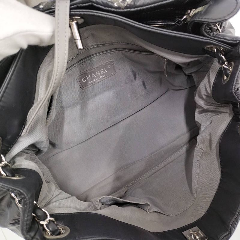 Chanel Chain Shoulder Bag Paris Bizan Quilted Nylon Black