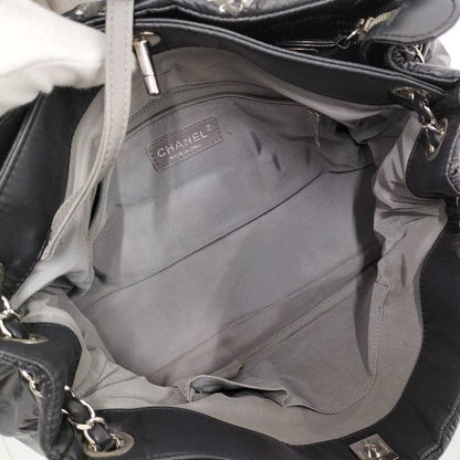 Chanel Chain Shoulder Bag Paris Bizan Quilted Nylon Black