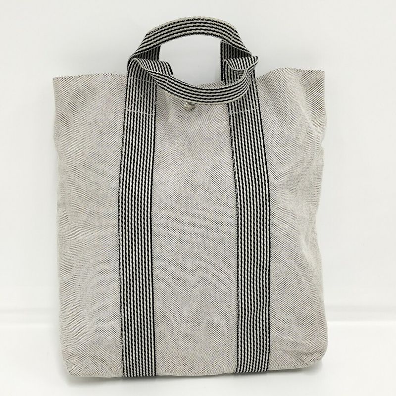 Hermes Tote New Fourre Tout Cabas Canvas Gray