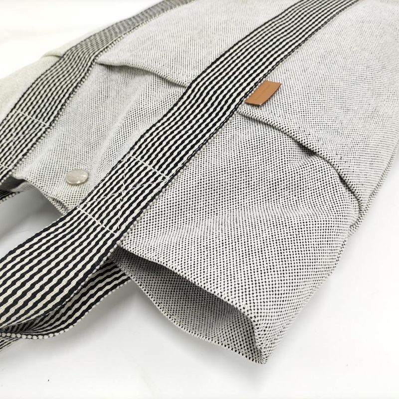 Hermes Tote New Fourre Tout Cabas Canvas Gray