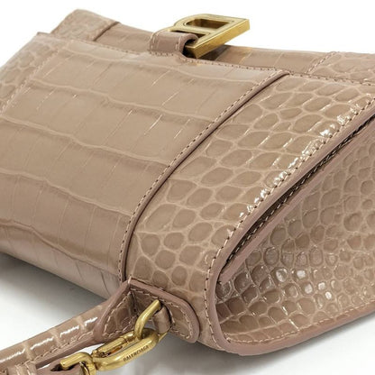 Balenciaga Hourglass Small Top Handle 2-Way Shoulder Bag Croco