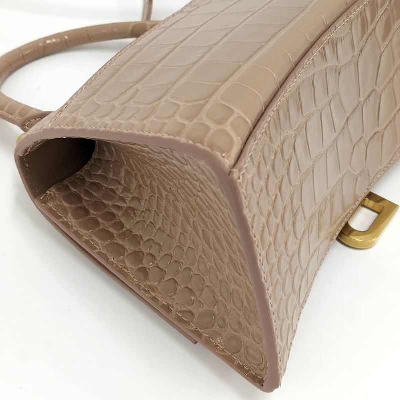 Balenciaga Hourglass Small Top Handle 2-Way Shoulder Bag Croco