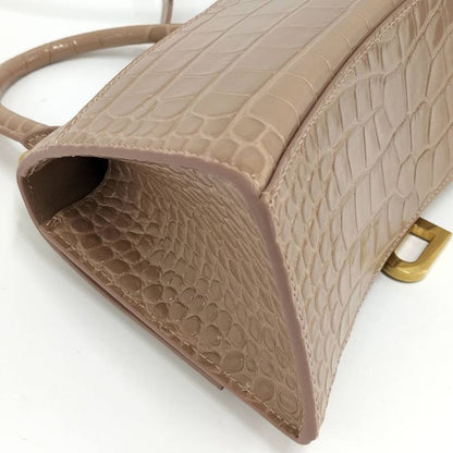 Balenciaga Hourglass Small Top Handle 2-Way Shoulder Bag Croco