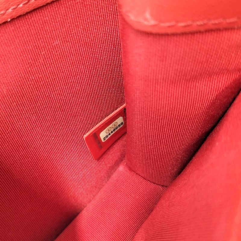 Chanel Chain Shoulder Bag CC Logo Quilted Leather Red