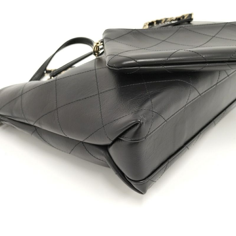 Chanel Chain Shoulder Bag Calf Black