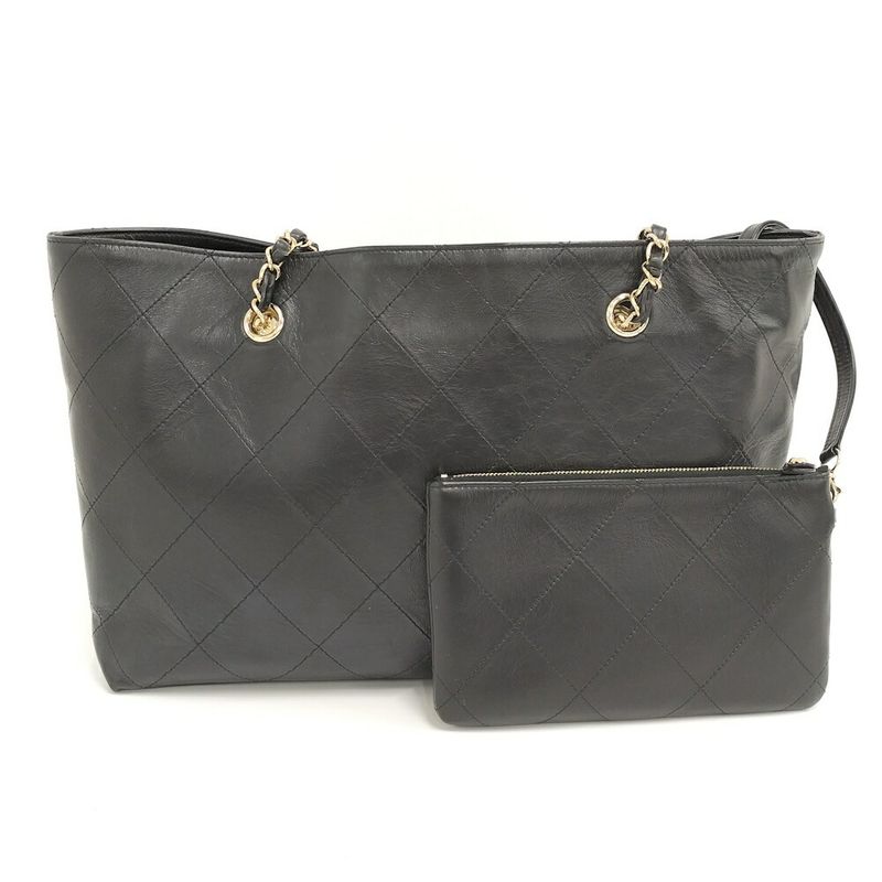 Chanel Chain Shoulder Bag Calf Black