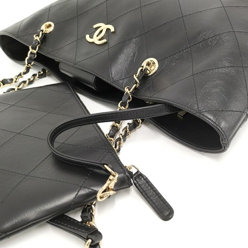 Chanel Chain Shoulder Bag Calf Black