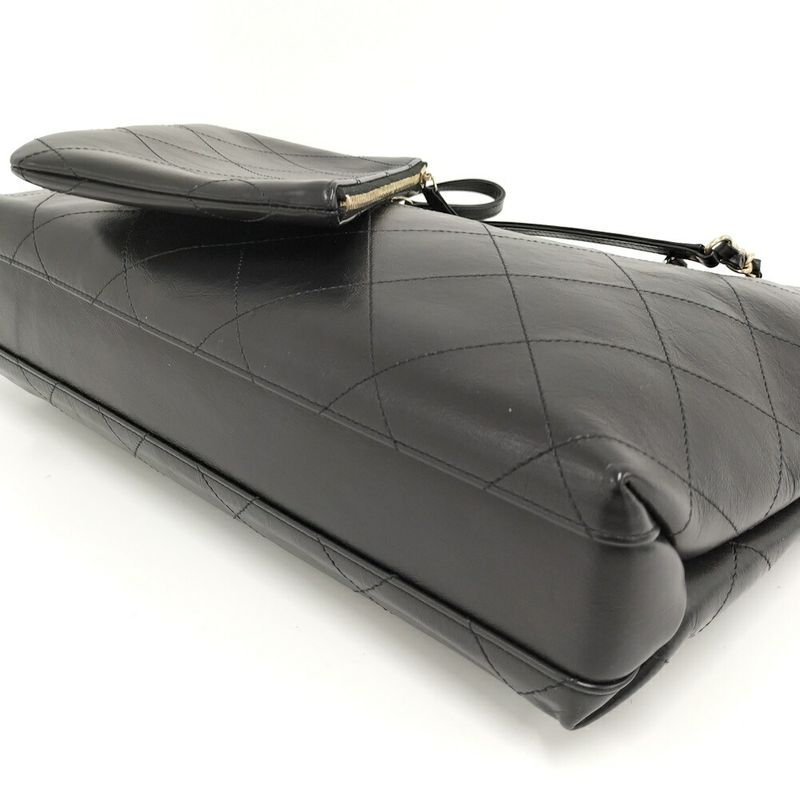 Chanel Chain Shoulder Bag Calf Black