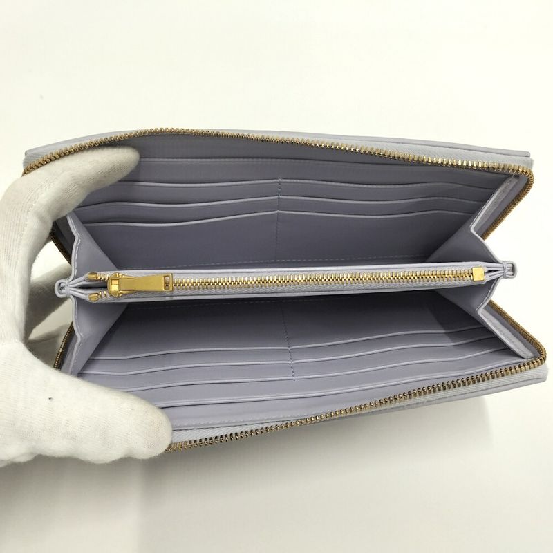 Bottega Veneta Zip Around Wallet Maxi Intrecciato Leather Purple