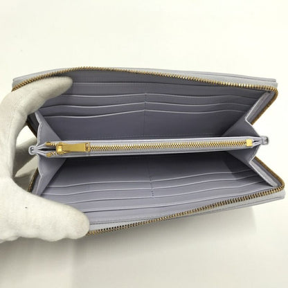 Bottega Veneta Zip Around Wallet Maxi Intrecciato Leather Purple
