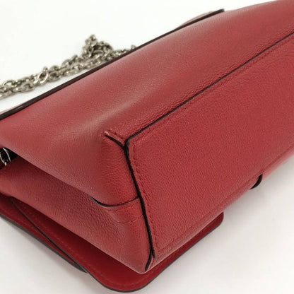 Louis Vuitton Very Chain Shoulder Bag Leather Ruby Red