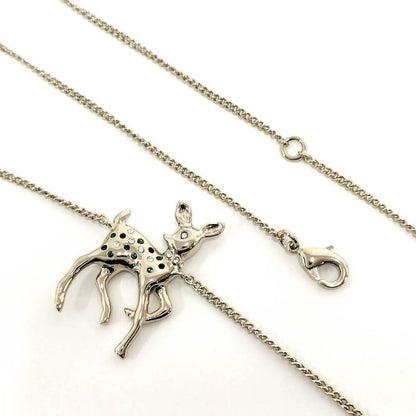 Chanel Long Necklace CC Logo Bambi Plated Gold