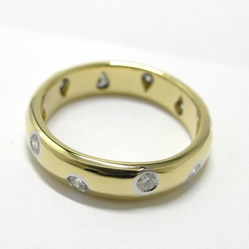 Tiffany & Co Dots Ring 18k Yellow Gold Platinum Diamond