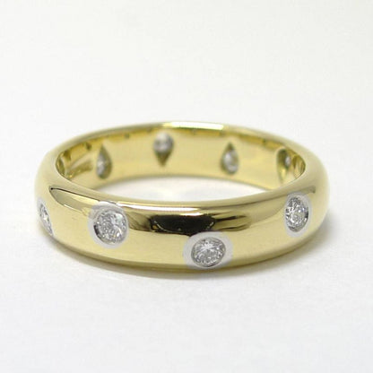 Tiffany & Co Dots Ring 18k Yellow Gold Platinum Diamond